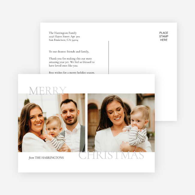 Subtle Greeting Christmas Cards - Gray