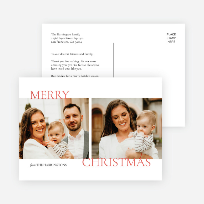 Subtle Greeting Christmas Cards - Red