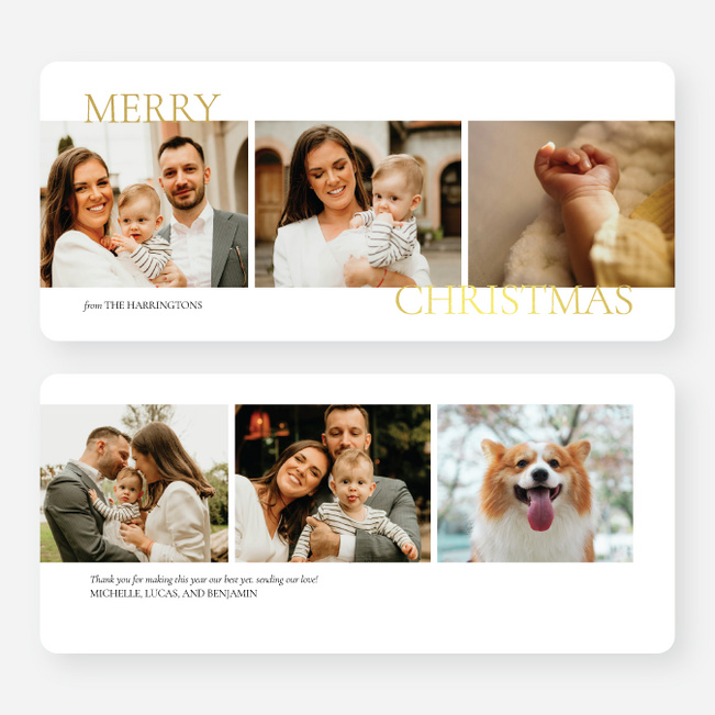 Subtle Greeting Christmas Cards - Yellow