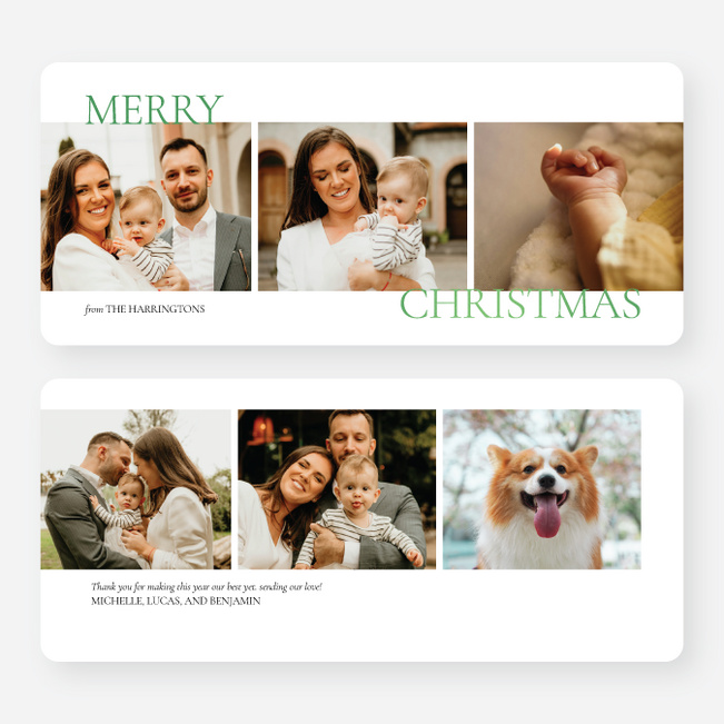 Subtle Greeting Christmas Cards - Green