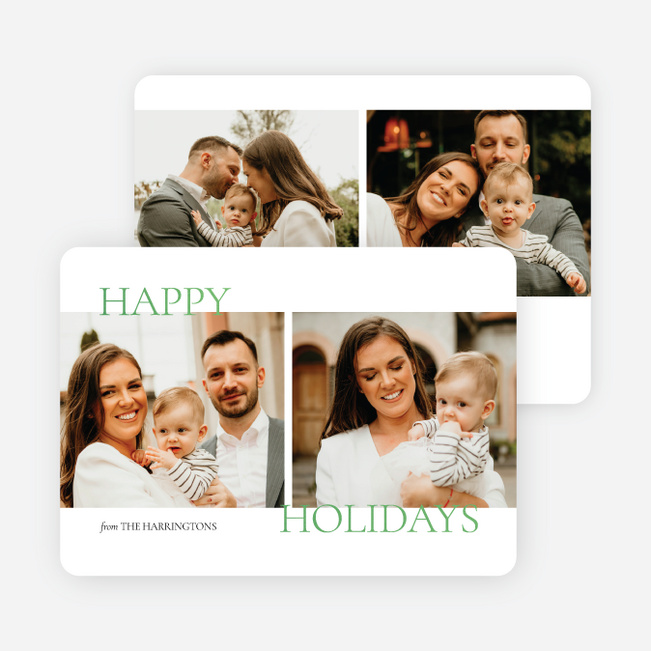 Subtle Greeting Holiday Cards and Invitations - Green