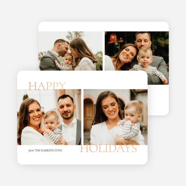 Subtle Greeting Holiday Cards and Invitations - Pink