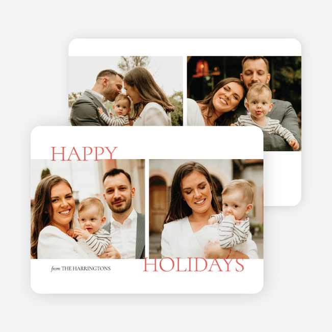 Subtle Greeting Holiday Cards and Invitations - Red