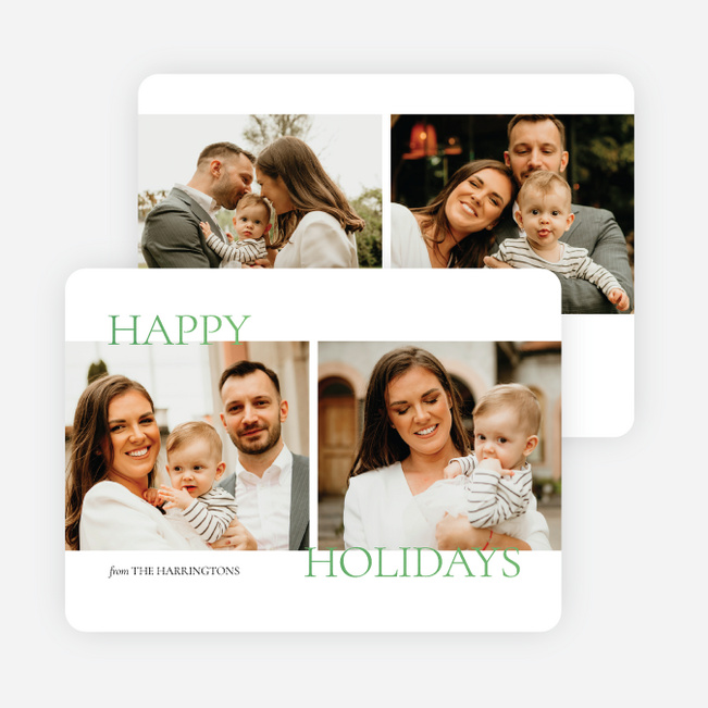 Subtle Greeting Holiday Cards and Invitations - Green