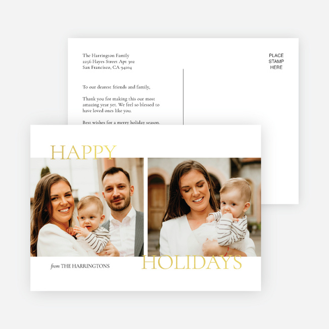 Subtle Greeting Holiday Cards and Invitations - Yellow