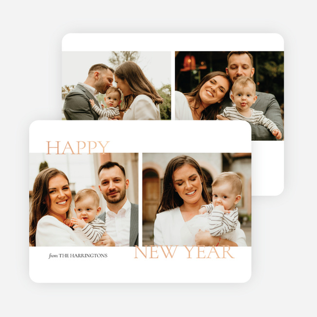 Subtle Greeting New Year Cards and Invitations - Pink