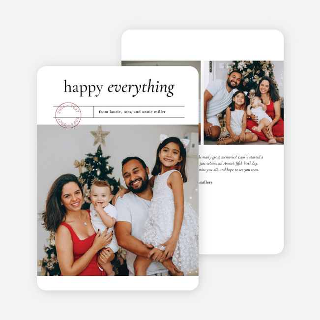 Touch of Rustic Holiday Cards and Invitations - White