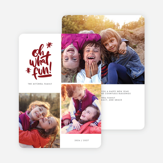 Warm Wishes New Year Cards and Invitations - Red