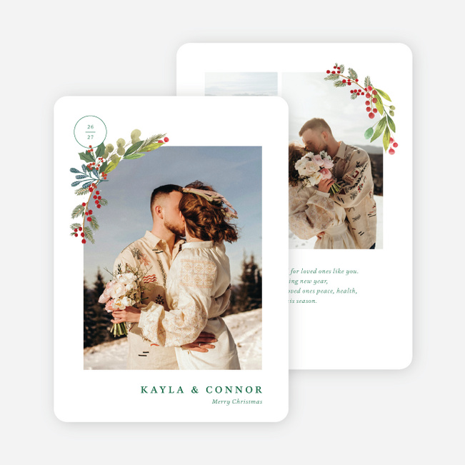 Wreathed Archway Christmas Cards - Green