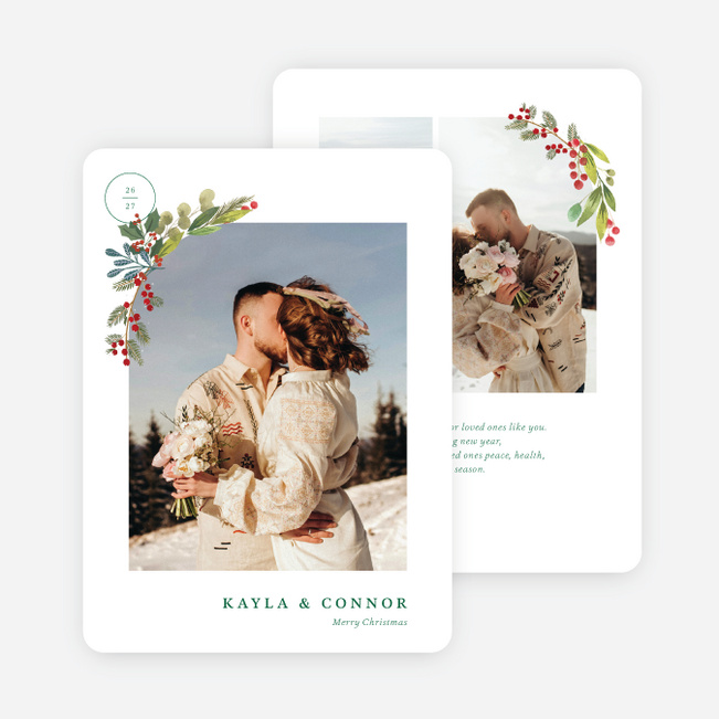 Wreathed Archway Christmas Cards - Green