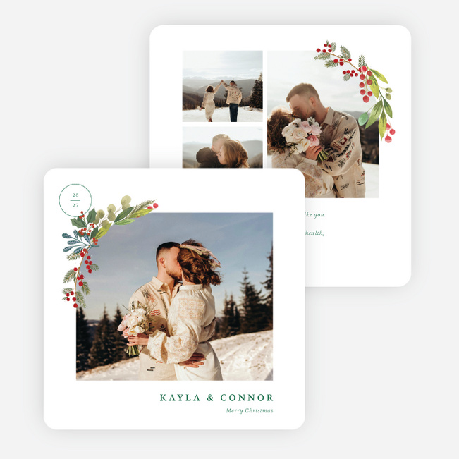 Wreathed Archway Christmas Cards - Green