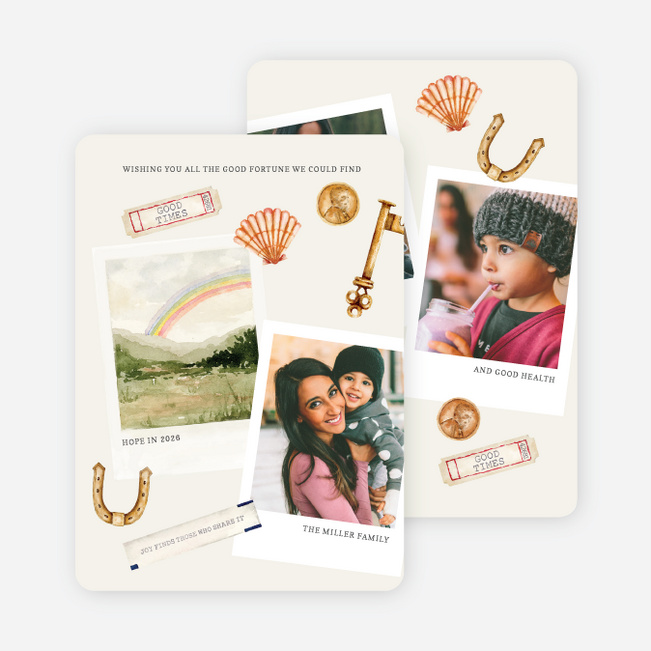 Good Fortune Holiday Cards and Invitations - Multi