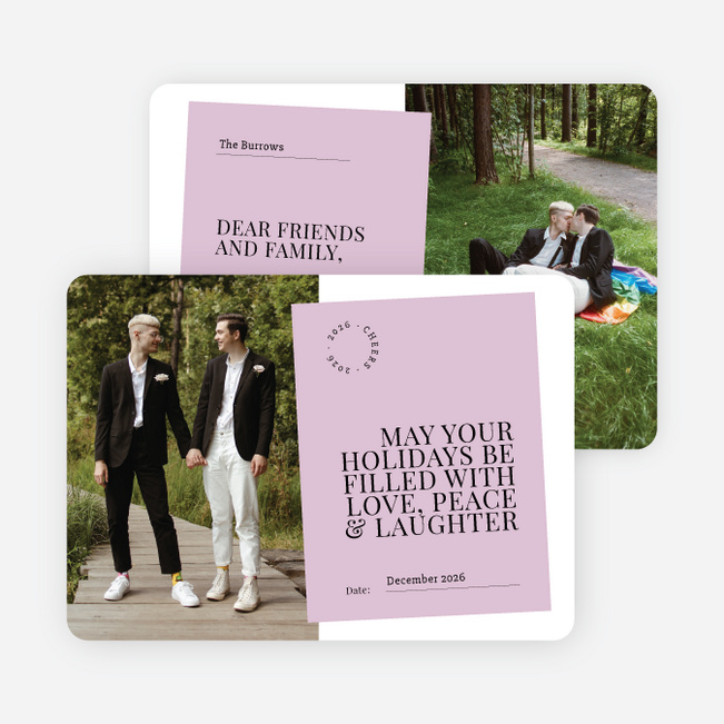 Memorable Memo Holiday Cards and Invitations - Purple