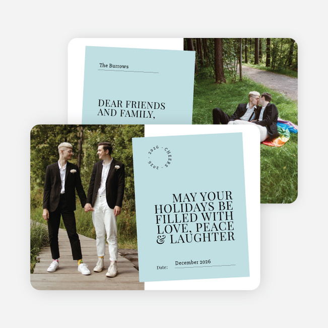 Memorable Memo Holiday Cards and Invitations - Blue