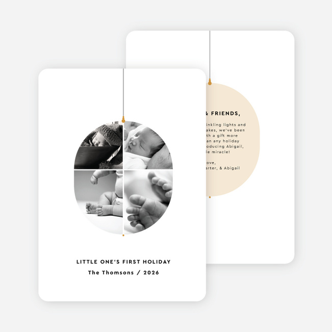Ornament Grid Holiday Cards and Invitations - Yellow