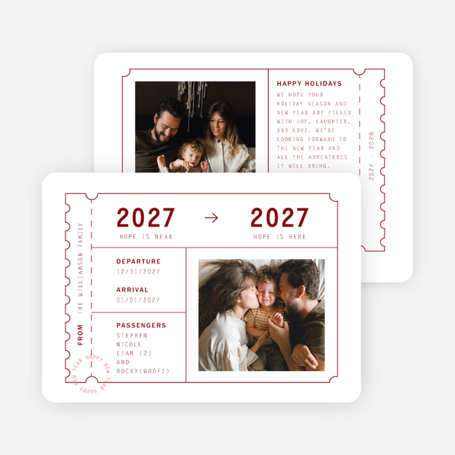 Ready to Depart New Year Cards and Invitations - Red