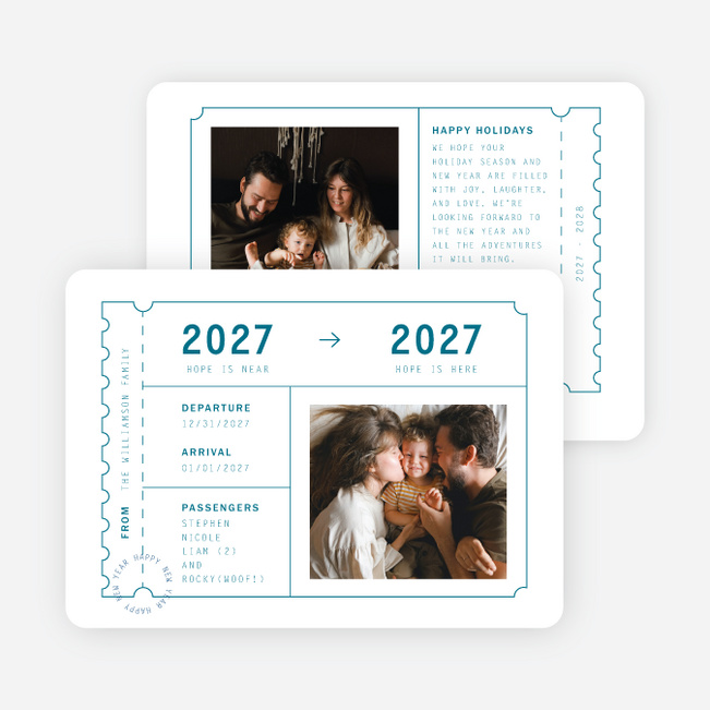 Ready to Depart New Year Cards and Invitations - Blue