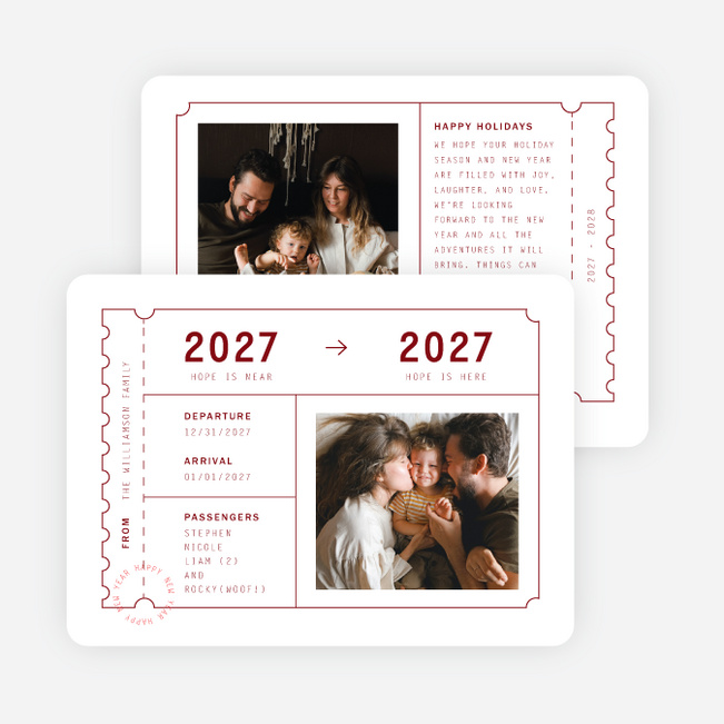 Ready to Depart New Year Cards and Invitations - Red
