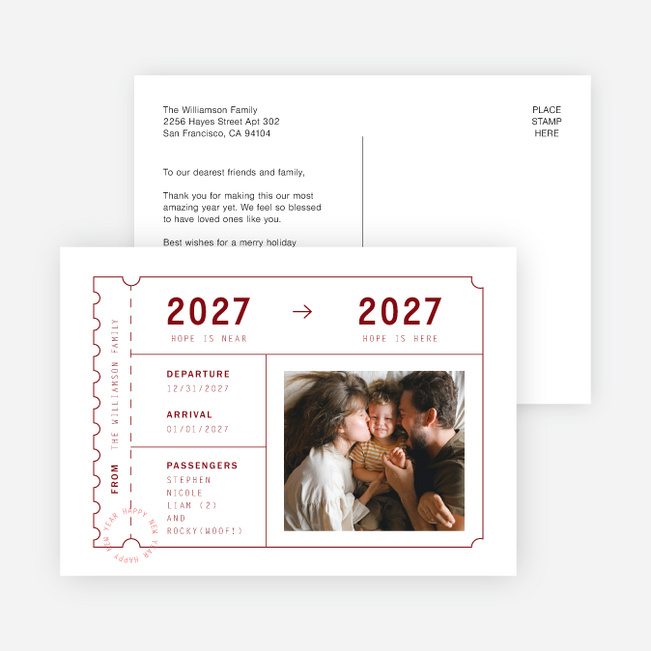 Ready to Depart New Year Cards and Invitations - Red