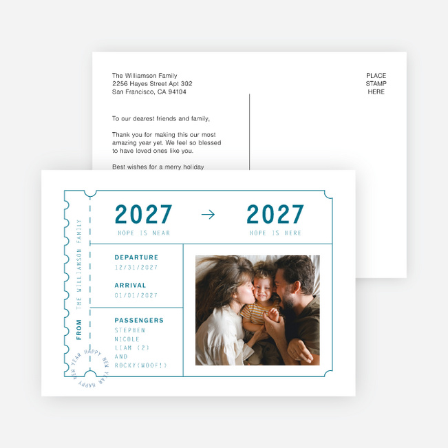 Ready to Depart New Year Cards and Invitations - Blue