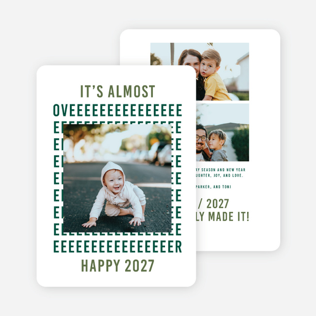 Really Long Time New Year Cards and Invitations - Green