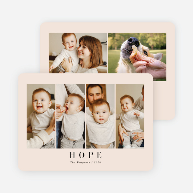 Snap Sequence Holiday Cards and Invitations - Beige