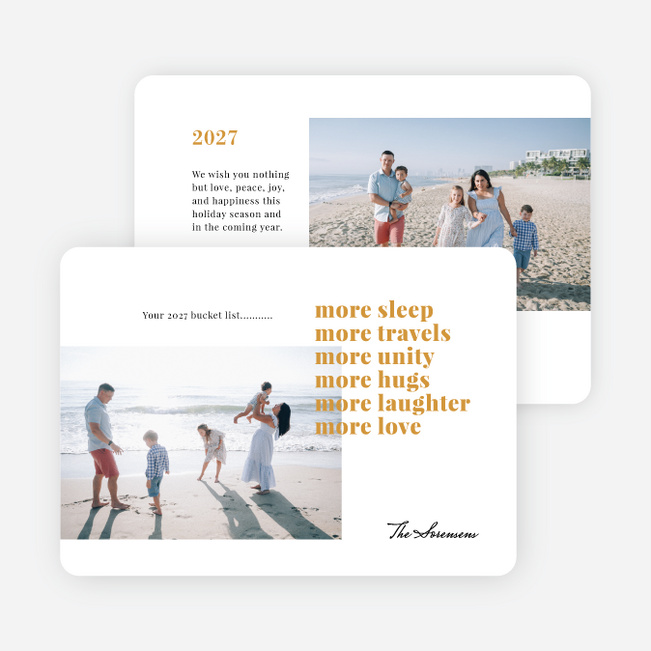 More Bucket List New Year Cards and Invitations - Yellow