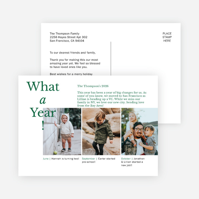 Happy Flashback Holiday Cards and Invitations - Green