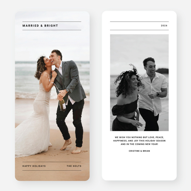 Minimally Titled Holiday Cards and Invitations - Black