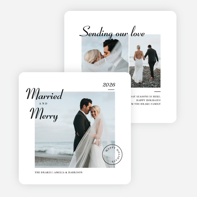 Mistletoe Match Holiday Cards and Invitations - White