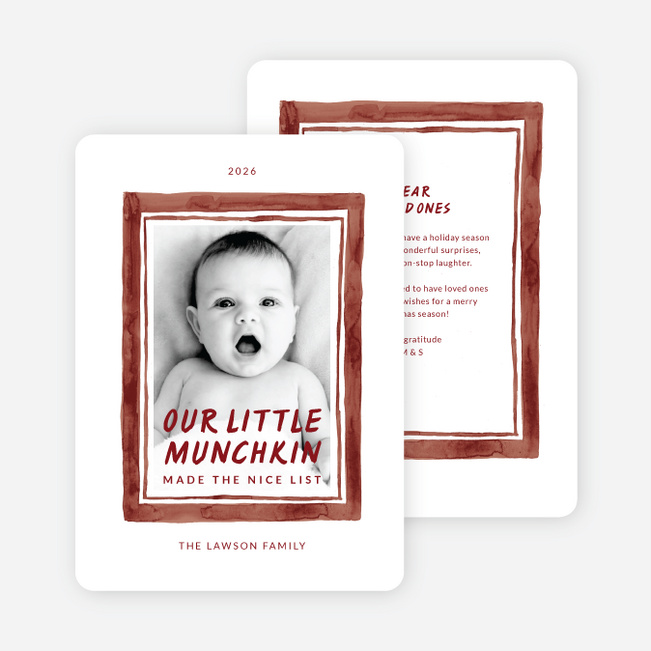 Certified Nice List Holiday Cards and Invitations - Red