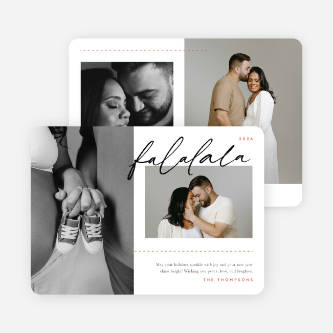 Cheer-fa-la-la-la Holiday Cards and Invitations - White