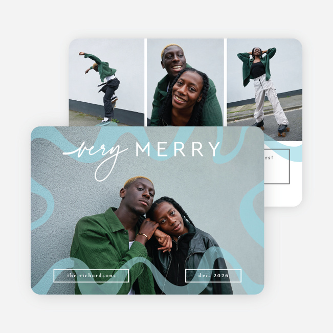 Flow State Holiday Cards and Invitations - Blue