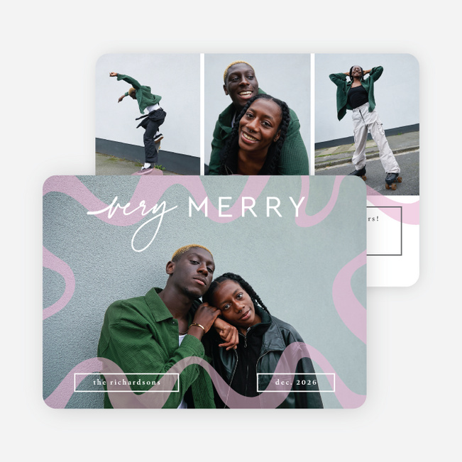 Flow State Holiday Cards and Invitations - Pink