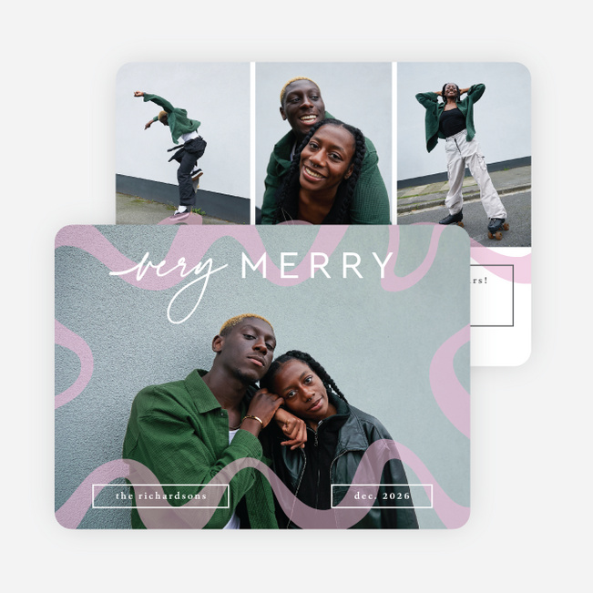 Flow State Holiday Cards and Invitations - Pink
