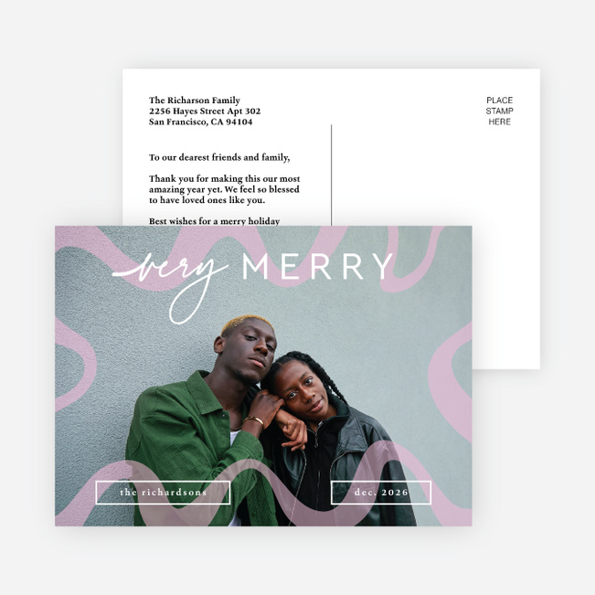 Flow State Holiday Cards and Invitations - Pink
