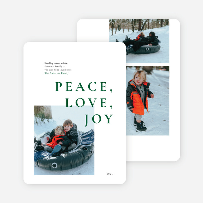 Minimalist Fun Holiday Cards and Invitations - Green