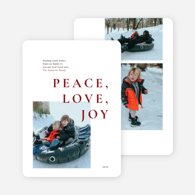 Minimalist Fun Holiday Cards and Invitations - Red