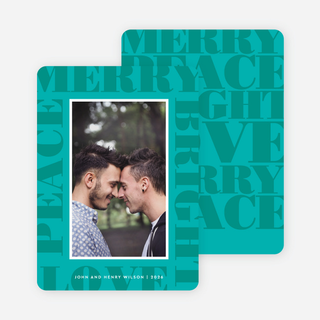 Peaceful Frame Holiday Cards - Blue
