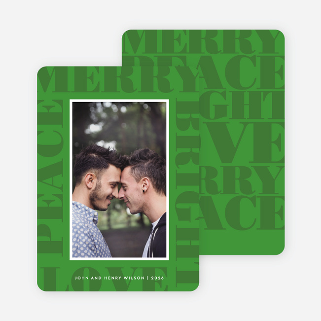 Peaceful Frame Holiday Cards - Green