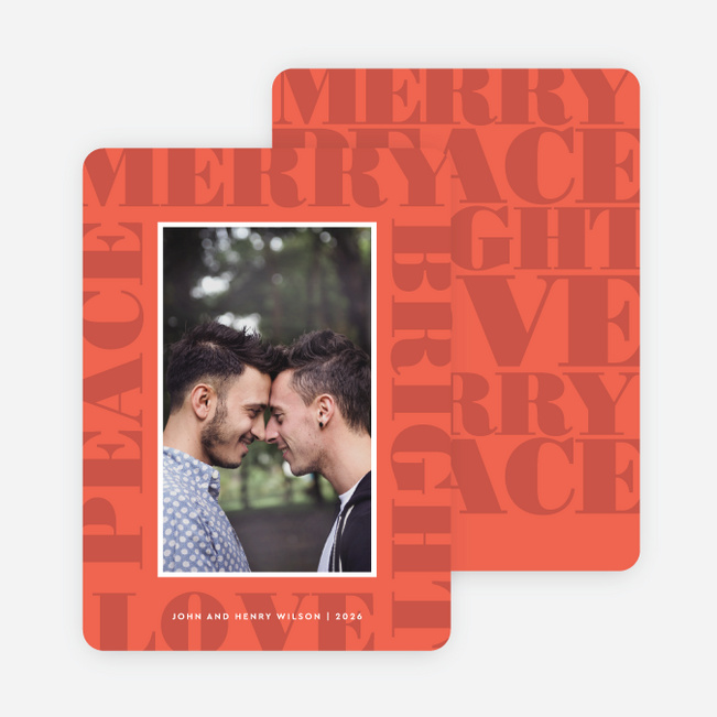 Peaceful Frame Holiday Cards - Red