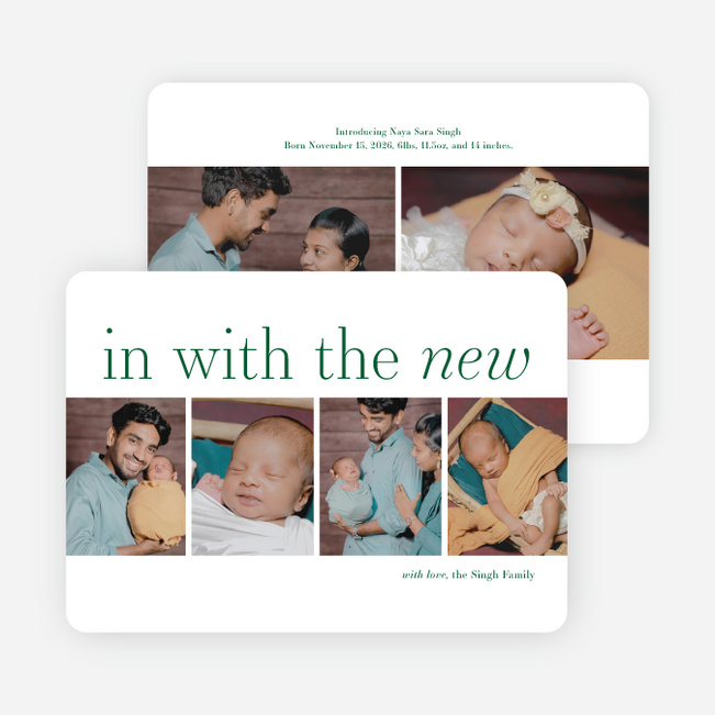 Collected Look Holiday Cards and Invitations - Green