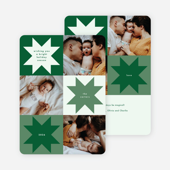 Folk Traditions Holiday Cards and Invitations - Green