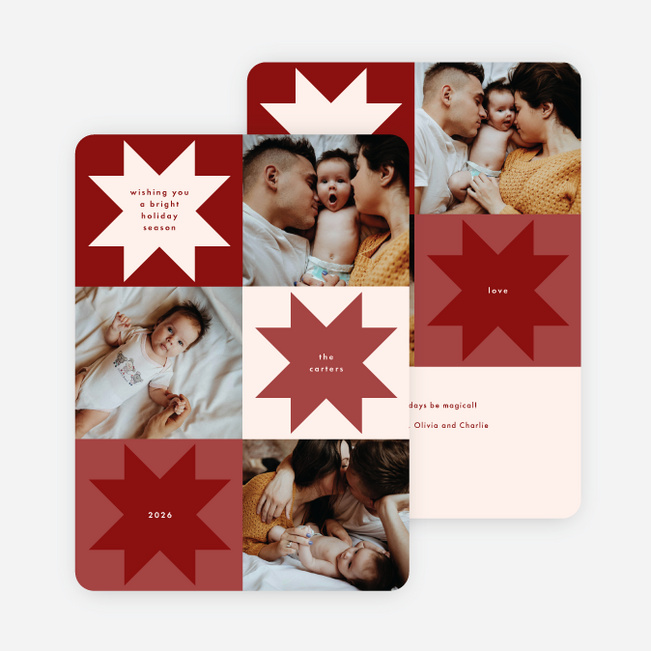 Folk Traditions Holiday Cards and Invitations - Red