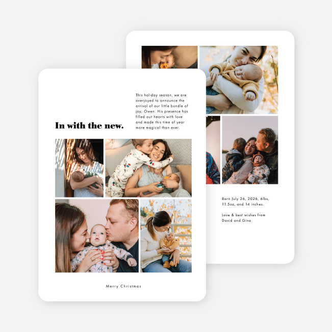 In With the New Christmas Cards - White