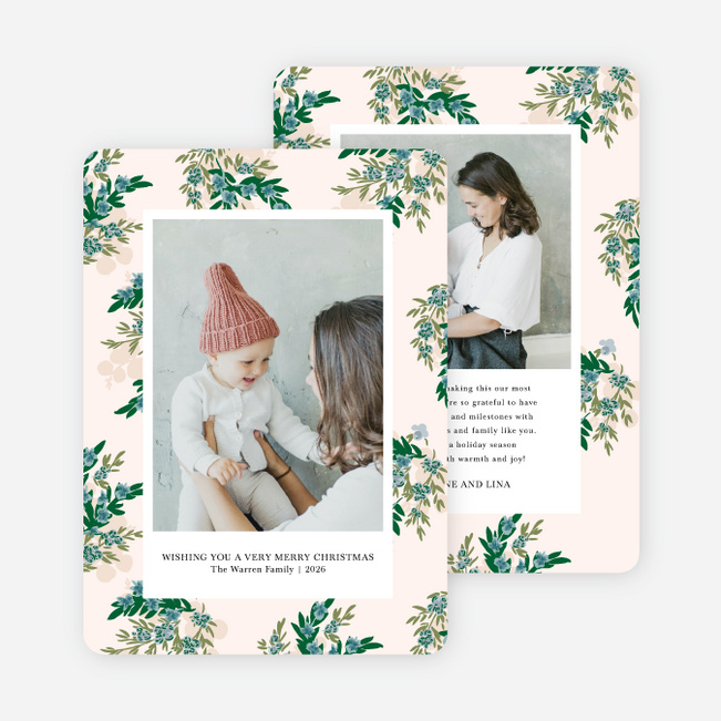 Patterned Serenity Christmas Cards - Beige