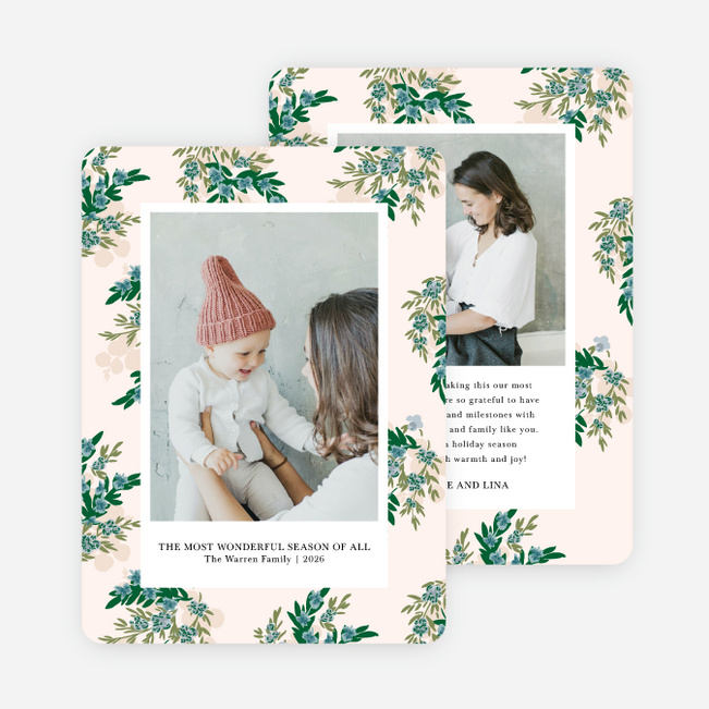 Patterned Serenity Holiday Cards and Invitations - Beige