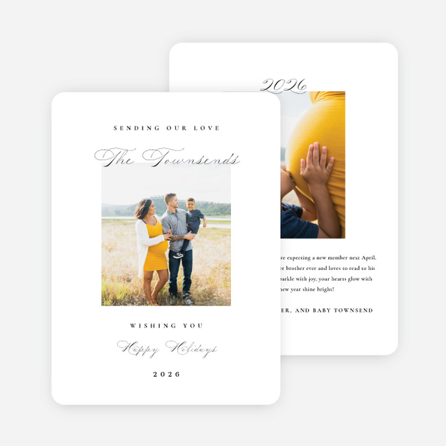 Season’s Embrace Holiday Cards and Invitations - White
