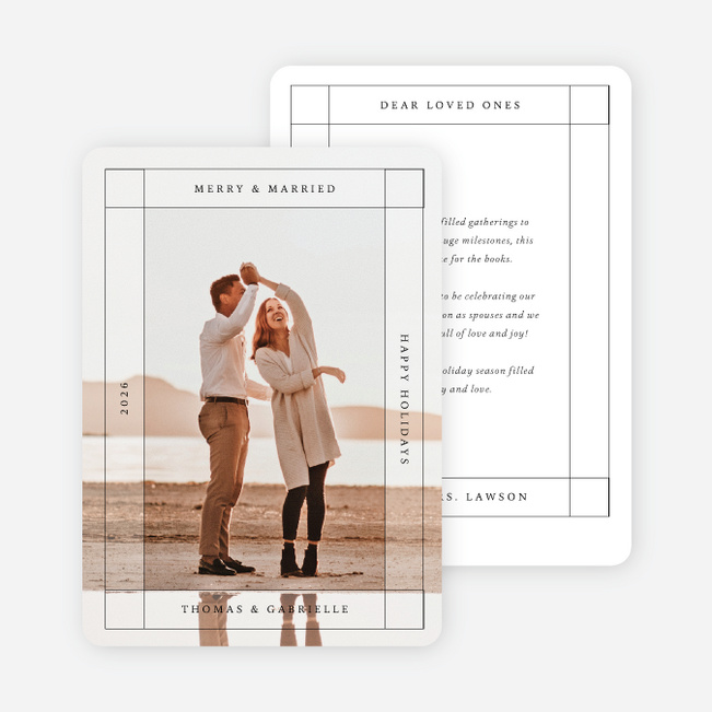 Sharing Married Merriment Holiday Cards and Invitations - White