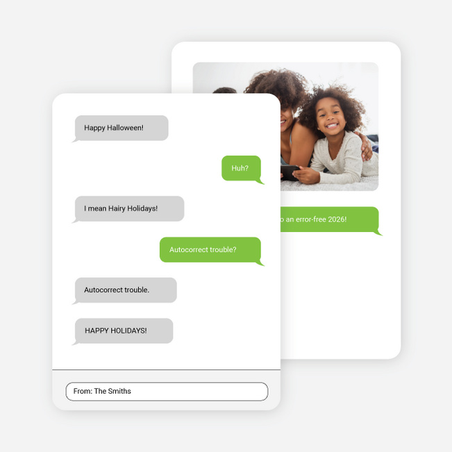 Text Fail Holiday Cards - Green
